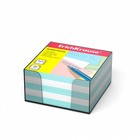 Блок бумаги для записей ErichKrause, 9x9x5 см, белый/голубой, в пластиковом боксе, люкс - Фото 1