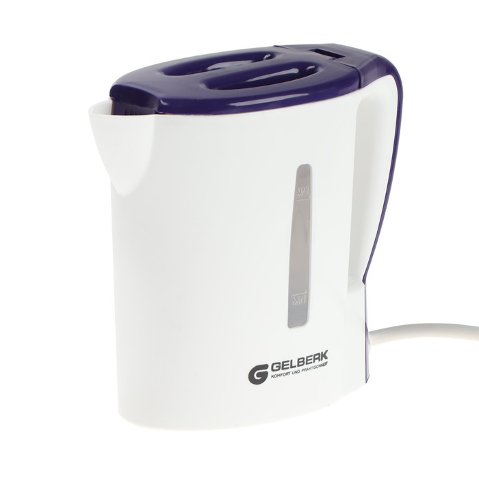 Чайник электрический GELBERK GL-466, пластик, 0.5 л, 500 Вт, бело-фиолетовый - Фото 1