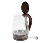Чайник электрический GELBERK GL-470, стекло, 1.8 л, 2000 Вт, коричневый - фото 51338923 Чайник электрический GELBERK GL-470, стекло, 1.8 л, 2000 Вт, коричневый - фото 51338923