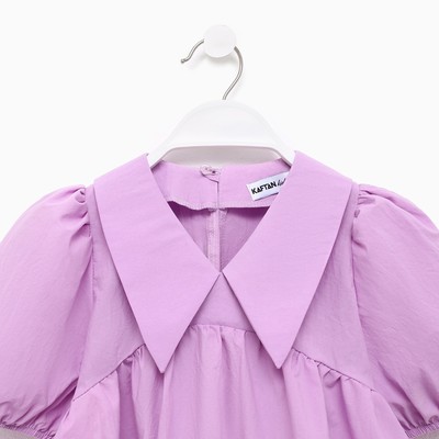 Платье с воротником для девочки KAFTAN: Summer cotton, лиловое, рост 134-140 см