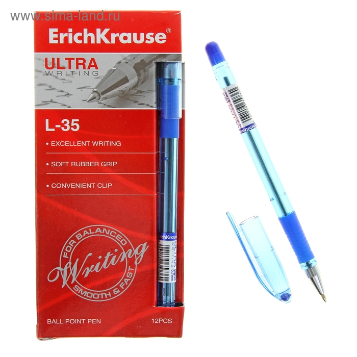 Ручка шариковая Erich Krause ULTRA L-35 стержень синий, узел 0.7мм, EK 35736 - Фото 1