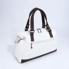 Сумка-саквояж "Саломея" на молнии, наружный карман, длинный ремень, цвет бежевый/белый - Фото 2