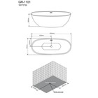 Ванна акриловая GROSSMAN GR-1101, отдельно стоящая, 75х165 см, сифон, белый - Фото 3