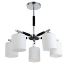 Люстра ЭкономСвет «Техник», Е27, 5×60 Вт, 50×50×39 см, хром, чёрная - Фото 1