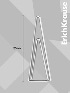 Скрепки канцелярские 25 мм, 100 штук, ErichKrause, никелированные, треугольные, картонная упаковка - Фото 4