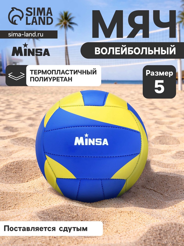 Волейбольный мяч MINSA, машинная сшивка, 18 панелей, р. 5, TPU - Фото 1