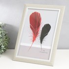 Фоторамка пластик формат А4 "Плетение беж" внутренняя серебрянная обводка 34,8х26,3 см - фото 24617362