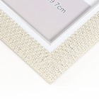 Фоторамка пластик формат А4 "Плетение беж" внутренняя серебрянная обводка 34,8х26,3 см - фото 24617363