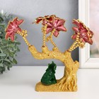 Сувенир от сглаза "Цветущее дерево. Слон со слитком золота" золото, красный 17 см - Фото 3