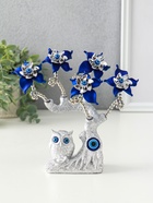 Фигурка от сглаза «Цветущее дерево. Филин со слитком золота», серебро, синий, 16×5.5×18.5 см - Фото 1