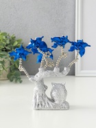 Фигурка от сглаза «Цветущее дерево. Филин со слитком золота», серебро, синий, 16×5.5×18.5 см - Фото 3