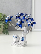 Фигурка от сглаза «Цветущее дерево. Филин со слитком золота», серебро, синий, 16×5.5×18.5 см - Фото 4