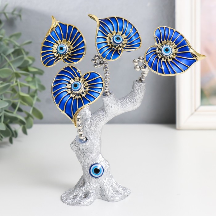 Фигурка от сглаза «Цветущее дерево, листья-сердце», серебро, 11.5×5×18.5 см - Фото 1