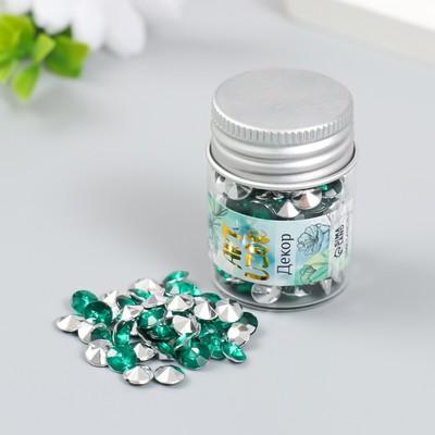 Декор для творчества в бутылочке «Стразы. Тёмно-зелёный», набор 250 шт., d=0.6 см, 4×3×3 см