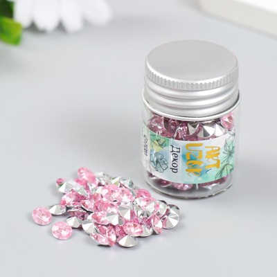 Декор для творчества в бутылочке «Стразы. Светло-розовый», набор 250 шт., d=0.6 см, 4×3×3 см
