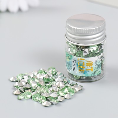 Декор для творчества в бутылочке «Стразы. Светло-зелёный», набор 250 шт., d=0.6 см, 4×3×3 см