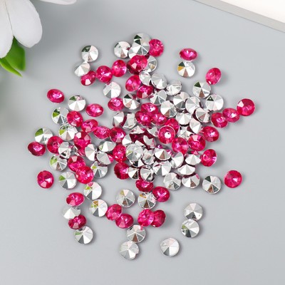 Декор для творчества в бутылочке «Стразы. Фуксия», набор 250 шт., d=0.6 см, 4×3×3 см