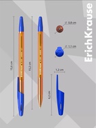 Ручка шариковая ErichKrause. R-301 Amber Stick, синий стержень, узел 1 мм - Фото 5