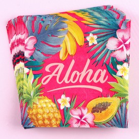 Салфетки бумажные Aloha, 25 ? 25 см, в наборе 20 шт. (комплект 4 шт)