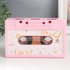 Сувенир музыкальный механический "Аудиокассета. Розовый стиль" 17х11х5 см - фото 2759934