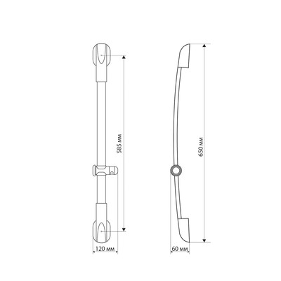 Душевая стойка ZEIN H02, с держателем, изогнутая, хром