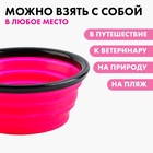 Миска силиконовая «Йога», 350 мл, фуксия, 12.8 х 4.5 см 9378522