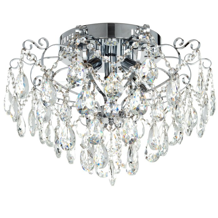 Люстра «Мария» 6×60 Вт Е14+18 Вт LED ПДУ хром 49×49×33 см SVK