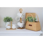 Набор кружек на бамбуковой подставке BellaTenero «Тюльпан», 6 предметов: 300 мл, фарфор, белый - Фото 8