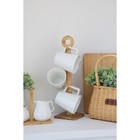 Набор кружек на бамбуковой подставке BellaTenero «Тюльпан», 6 предметов: 300 мл, фарфор, белый - Фото 9