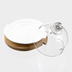 Лимонница BellaTenero, 12.5×9 см, на бамбуковой подставке, фарфор, стекло, белая - Фото 3