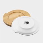 Лимонница BellaTenero, 12.5×9 см, на бамбуковой подставке, фарфор, стекло, белая - Фото 4