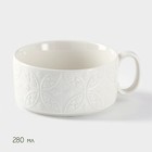 Набор чайный BellaTenero «Орнамент», 3 предмета: чайник 400 мл, кружка 280 мл, фарфор, бамбуковая подставка, белый - Фото 3