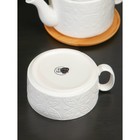 Набор фарфоровый чайный на бамбуковой подставке BellaTenero «Орнамент», 2 предмета: чайник 400 мл, кружка 280 мл, цвет белый - Фото 4