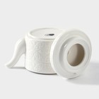 Набор чайный BellaTenero «Орнамент», 3 предмета: чайник 400 мл, кружка 280 мл, фарфор, бамбуковая подставка, белый - Фото 7