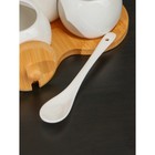 Набор фарфоровый чайный на бамбуковой подставке BellaTenero, 4 предмета: 2 чашки 100 мл, сахарница с ложкой 240 мл, цвет белый - фото 4376912
