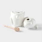 Ёмкость для мёда BellaTenero «Мишка», 280 мл, 14.5×12 см, с ложкой, фарфор, белая - Фото 3