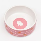 Миска керамическая "Зайчик с морковками" 300 мл, 13 x 13 x 5 cм, розовая - Фото 4
