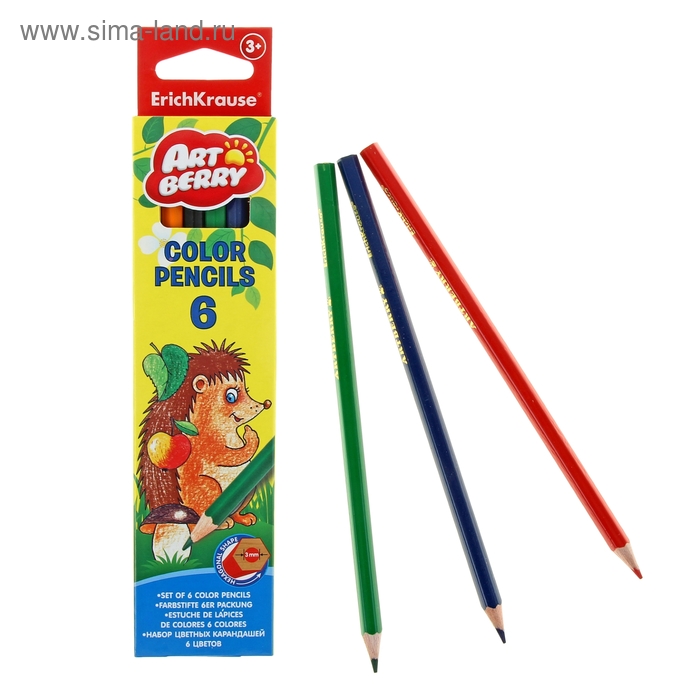Карандаши 6 цветов Erich Krause Artberry 32481 - Фото 1