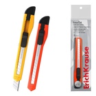 Нож канцелярский 9 мм, Erich Krause STANDARD, с системой фиксации лезвия push-lock и насадкой для безопасного отделения сегмента лезвия, МИКС - Фото 1