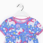 Платье для девочки, цвет голубой/единороги, рост 92см - фото 49434121