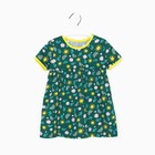 Платье для девочки, цвет зелёный/цветы, рост 86см - фото 2859021