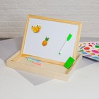 Конструктор магнитный «Алфавит» в деревянной коробке + мел, маркер, губка - Фото 5