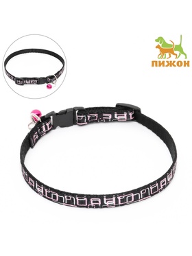 Ошейник двухслойный с фастексом "Квадраты", 30 х 1 см, черный