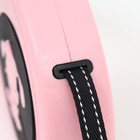 Рулетка с принтом "Щенок", 5 м, чёрно-розовая - фото 6878021