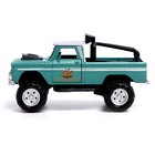 Джип металлический «Пикап», открываются двери, инерция, 1:36, свет и звук, цвет зелёный - фото 22149455