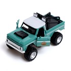 Джип металлический «Пикап», открываются двери, инерция, 1:36, свет и звук, цвет зелёный - фото 22149457