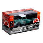 Джип металлический «Пикап», открываются двери, инерция, 1:36, свет и звук, цвет зелёный - фото 22149458