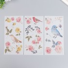 Наклейки "Птицы в розах" набор 3 листа 10х20 см - фото 10411658