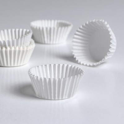 Форма для выпечки маффинов бумажная UPAK LAND, 3.5×2 см, одноразовая, белая