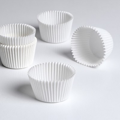 Форма для выпечки кексов бумажная UPAK LAND, 5.5×4.3 см, одноразовая, белая